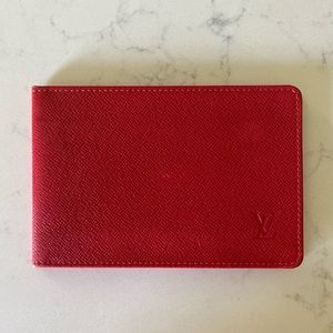 Louis Vuitton Red Taiga ID holder
